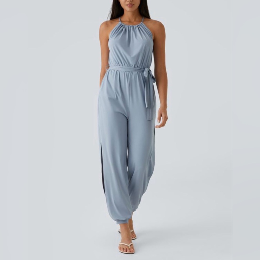 HALARA Light Blue Breezy Jumpsuit